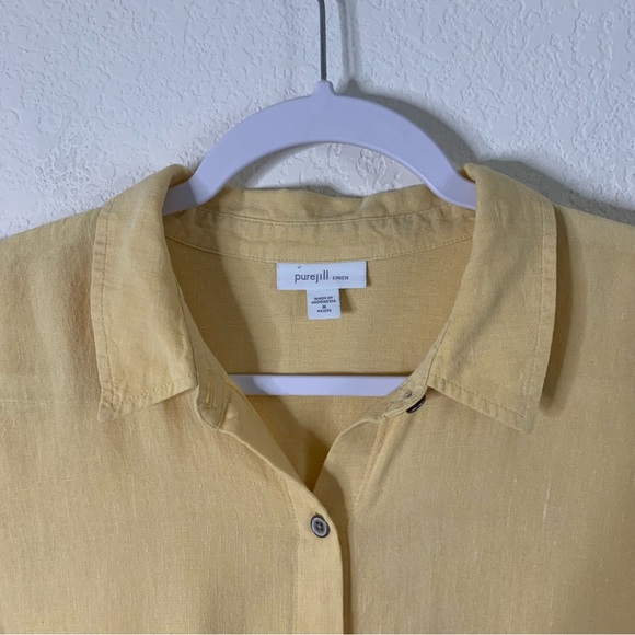 J.Jill Pure Linen 100% linen Patch pocket long sleeve button down dress MP - Picture 4 of 8